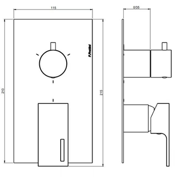 VITA 53523V3 - Single handle shower mixer with diverter by Rubinetterie Frattini - view 3